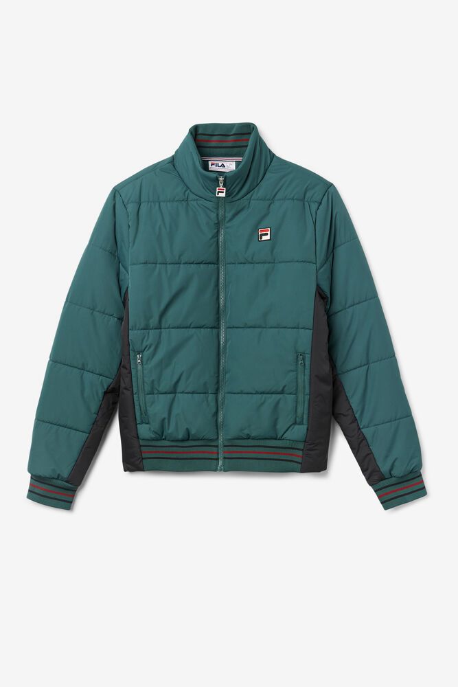 Fila Jacket Mens Green Watson Puffer - Ireland 59631-DOHI